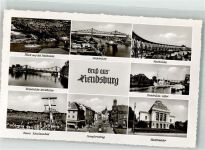 24768 W2370 Rendsburg Foto AK Hochbrücke Nord-Ostseekanal Schwimmbad Jungfernstieg Stadttheater Drehbrücke