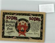 98527 O6000 Suhl Notgeldschein 50 Pfg. Gutschein