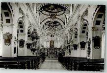 89081 W7900 Oberelchingen Foto AK Klosterkirche Altar