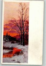 Verlag T.S.N. Serie 681 Landschaft Sonnenuntergang Splitgerber, A. & F. Künstlerkarte