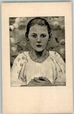 Kind Mädchen im Garten Porträt Hodler, F. Künstlerkarte