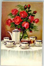 Rosen in Vase EAS Nr.1371 gedeckter Tisch