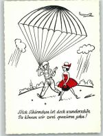 Humor Fallschirm Künstlerkarte