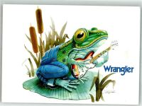 Wrangler Jeans Frosch vermenschlicht Werbung Mode Künstlerkarte