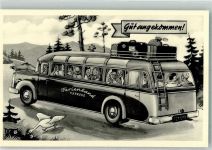 Gut angekommen ! Ferienland Express Omnibus Künstlerkarte