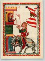 W6900 Heidelberg , Neckar Graf Konrad von Kirchberg Miniatur Codex Liederhandschrift Minnesänger