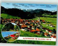 87527 W8972 Altstädten , Allgäu Fotomontage AK Schwimmbad