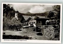 82490 W8105 Farchant 1957 Foto AK Kirche Dorfstrasse