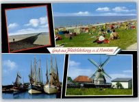 25718 W2228 Friedrichskoog , Dithm - Mole, Strand, Hafen, Mühle