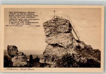 91344 W8551 Wiesenttal , Fränk Schweiz - Felsformation Adlerstein mit Gedicht von Scheffel