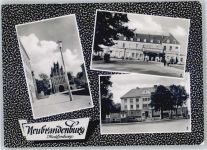17033 O2000 Neubrandenburg , Meckl Gebrauchsspuren Straße der Deutsch-Sowjetischen-Freundschaft, Friedländer Tor, Bahnhof, Haus des Handwerks