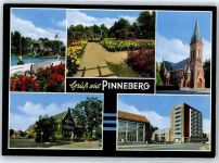 25421 W2080 Pinneberg - Rosengarten, Schwimmbad Badeanstalt, Kreishaus, Christuskirche, Friedrich-Ebert-Straße