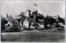 91284 W8574 Neuhaus a d Pegnitz Gebrauchsspuren Blick zur Burg Veldenstein