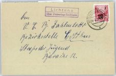 O7981 Lichtena auf Brief über Doberlug-Kirchhain Landpost KEINE AK
