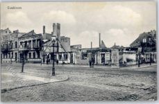 Gumbinnen Gussew - Zerstörte Gebäude Litfaßsäule