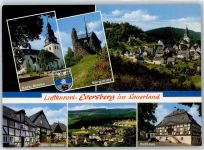 59872 W5778 Eversberg , Kr Meschede - kath. Kirche Burgruine Rathaus alter Winkel Wappen