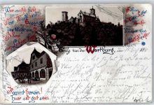 99510 O5321 Wartburg 1899 Lithographie Gasthaus