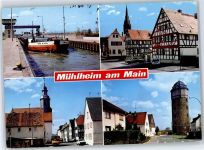 63165 W6052 Mühlheim am Main - Schleuse Pfarrgasse Dietesheim Wasserturm Kirche