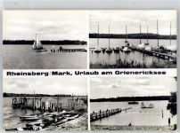 16818 O1950 Rheinsberg - Grienericksee Segelboot Anlegesteg
