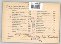 27472 W2190 Franzenburg - Landpoststempel Bestellkarte Cirkulin-Fabrik Hermann Lampert