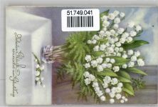 99189 O5101 Andisleben - Landpoststempel Geburtstag Blumen in Vasen