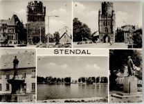 39576 O3500 Stendal - Tangermünder Tor Uenglinger Haackebrunnen Stadtsee Lenindenkmal