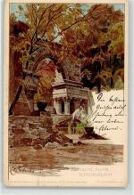 1130 Wien 13. Bezirk, Hietzing Lithographie Römische Ruine Schönbrunn