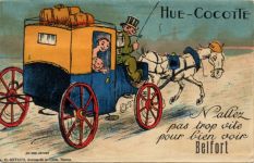 90000 Belfort - Belfort (Elsass) Leporello, Kutsche I-II (fleckig VS/RS)