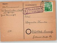 61276 W6395 Gemünden , Kr Usingen, Taunus - Landpoststempel