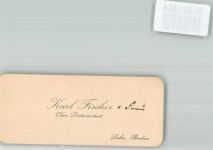 77933 W7630 Lahr , Schwarzwald Tischkärtchen Karl Fischer Ober-Postassistent