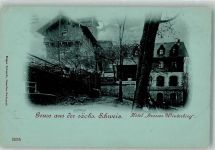 01814 O8320 Schmilka Mondschein Gasthaus Hotel grosser Winterberg