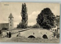 19230 O2821 Lübtheen Foto AK Kirche Brücke