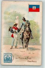Port-au-Prince Ganzsache Postbote zu Pferd