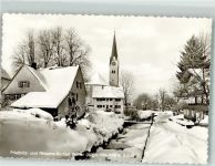 88171 W8999 Weiler-Simmerberg Foto AK Prießnitz und Rheuma Kurbad Kirche Winter Schnee