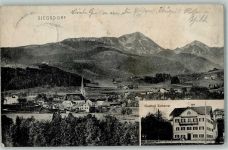 83313 W8227 Siegsdorf , Oberbay 1913 - Gasthaus Scharrer Kirche Berge
