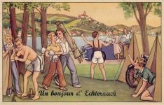 Echternach - Echternach (Luxemburg) Leporello, Campingausflug I-II (Marke entfernt)