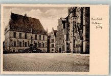 49074 W4500 Osnabrück 1937 Foto AK Rathaus- Platz