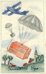 Spa - Spa (Belgien) Leporello, Flugzeug II (minimaler Einriss)