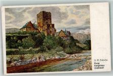 56379 W5409 Obernhof , Lahn 1917 Künstlerkarte sign. Schulze, H.R. Burg Langenau Feldpost WK I