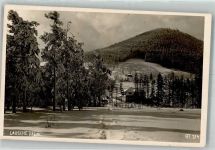 Lausche 1935 Privatfoto AK Berg und Gasthaus im Winter