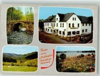 57629 W5239 Steinebach a d Wied Foto AK Pension zum Wiedbachtal Schwimmbad