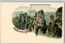 01847 O8351 Bastei Lithographie Sächsische Schweiz