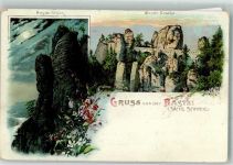 01847 O8351 Bastei 1901 Lithographie Sächsische Schweiz