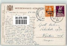W8990 Lindau Bodensee Nr. 2368B Hafeneinfahrt mit Leuchtturm und Bayerischem Löwen Bodenseeschiff Wiro 1920 Künstlerkarte