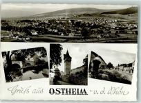 97645 W8745 Ostheim v d Rhön Foto AK Panorama des Ortes Torbrücke Kirchenburg