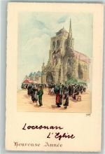 29180 Locronan Künstlerkarte Kirche