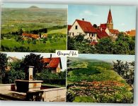 73333 W7344 Gingen an der Fils Foto AK Kirche Brunnen Fliegeraufnahme