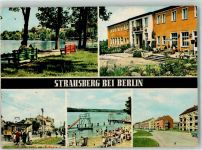 15344 O1260 Strausberg 1967 Foto AK Hotel HO Schwimmbad Große Straße An der Fähre Straßenbahn