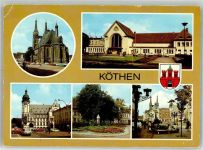 06366 O4370 Köthen , Anh Gebrauchsspuren Markt Bahnhof Rathaus