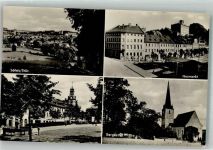 07907 O6550 Schleiz 1962 Foto AK Marktplatz Neumarkt Berg- Kirche